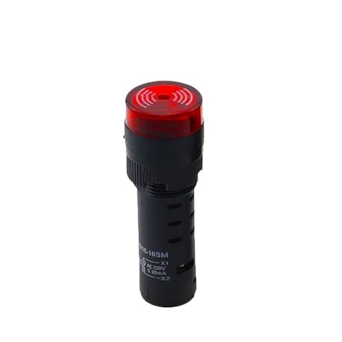 Buzzer LED rouge 12V haute visibilité AD16-16SM alarme sonore 16mm