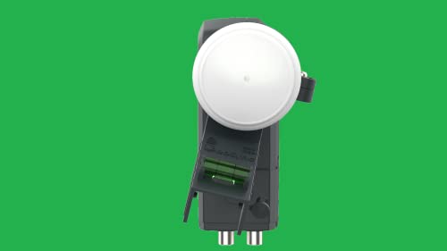 GeoSync Hybrid LNB 6 Output - 2 x Wideband and 4 x Quad - with Sky Compatible Bracket & Level for Use with Sky Q, Sky+, SkyHD or Freesat