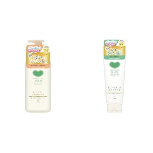 【セット買い】カウブランド無添加シャンプー うるおいケアポンプ付 470ML + 無添加トリートメント さらさらケア 180G