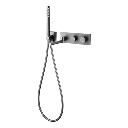 Pommeau de douche et mitigeur mural gris : un ensemble élégant pour votre douche design