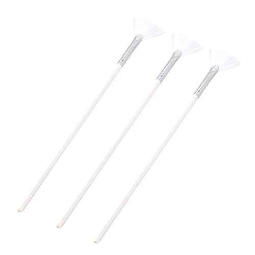 OSOLADY Diy Face Mask Kit Long Handle Mask Brush Fan Shape White Smooth Application