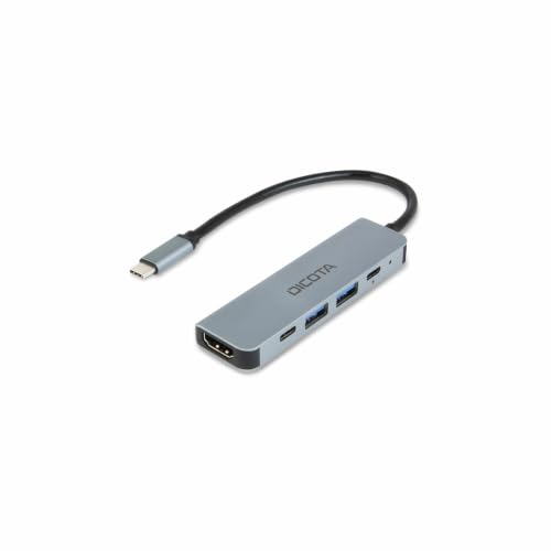 Dicota Hub vidéo USB-C 5 en 1 4K PD 100 W argenté