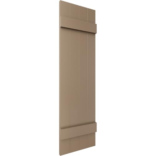 14"W x 51"H Lifetime Vinyl, Standard Four Board Joined, Board-n-Batten Shutters, w/Installation Shutter-Lok's & Matching Screws (Per Pair), French Roast by Lifetime - Image 3