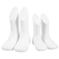TOYZFRIENDY Baby Foot Mannequin Display Models 4pcs Plastic Reusable Small Foot Mannequins for Store Shoe Display and Retail Supply, White and Skin Tone, 11.5cm 14cm