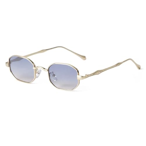 Lunettes de soleil rectangulaires unisexes avec monture métallique pour homme et femme protectrice