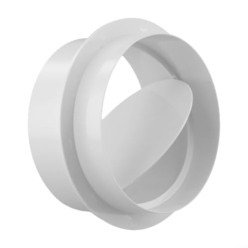 Ventilation Pipe Round Check Valve Backdraft Prevention System Air Duct Control Exhaust Fan Pipe Connector for Home Bathroom Kitchen 80mm/100mm/110mm/150mm/200mm White(150MM)