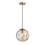  Elksdut Moderne Grand Globe Suspension Lumière Irrégulière en Verre Plafond Suspension Réglable Suspension Industrielle Vintage 1 Luminaire pour Salon Couloir Salle À Manger