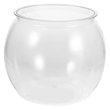 COLLBATH Pecera Transparente Redonda para Escritorio Acuario Irrompible para Goldfish y Tortugas Fácil Limpieza y Decoración Elegante
