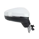 8 Wires Rearview Mirror Assembly For VW Tiguan 2018-2023 White Dual Plug With Blind Spot Light Side Accessories(1pc right)