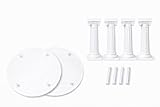 Oasis Supply Wedding Cake Separator Set (White) – 2 Plate Tier Support System with 14 Inch Round Plates, 5 Inch Grecian Columns & Spacer Pegs – Elegant Multi Tier Cake Support Kit