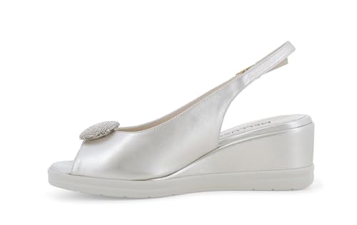 Sandale compensée argentée Melluso R80432Q chaussure été - 4