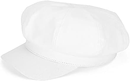 Newsboy Cabbie Baker boy hat Beret Cap for Women Fashion Pageboy Visor Paperboy Hat Fisherman's Sailor Fiddler Hat Autumn Adjustable,White