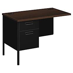 Hon The Company Metro Classic Pedestal Desk, Return, 42" W X 24" D X 29 1/2" H, Mocha/Black #TOP18