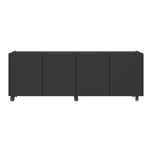 Rack para Tv até 50 Polegadas com 4 Portas e Rodízios Multimóveis Mp1069 Preto