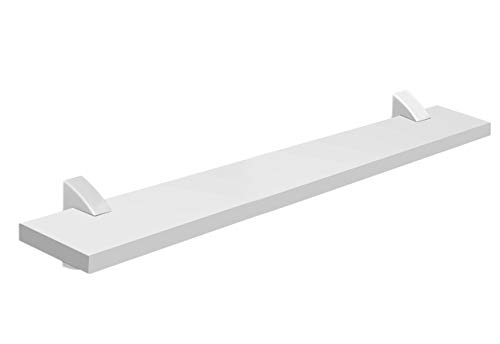 Prateleira Prat-K Concept reta em madeira branca 10x60cm com suporte plástico