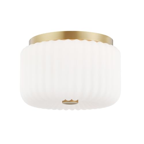 Mitzi Lydia lustre plafond laiton vielli verre teinté 6.25" x 10"