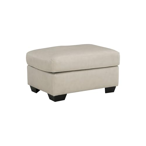 Image of Signature Design by Ashley Leather and Faux Leather Ottoman, Bone