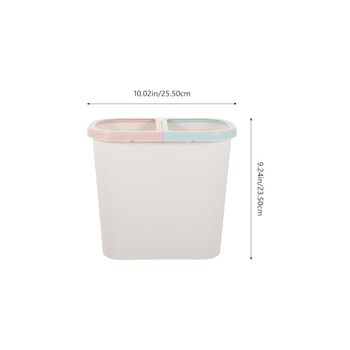 Image of PRETYZOOM Sorting Trash Can Dual Trashcan Home Wastebasket White Pedal Bin Garbage Bin Home Garbage Can Waste Container Dual Trash Can Plastic Can Container