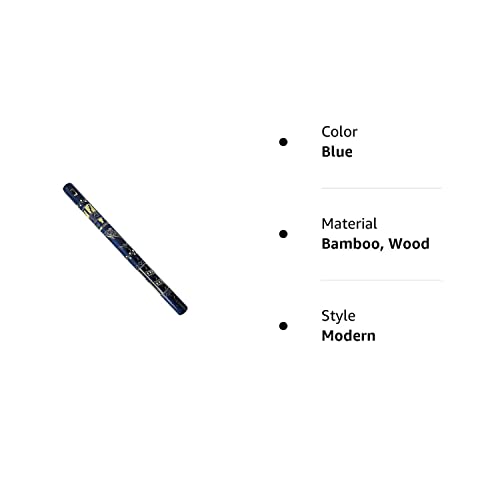 Colored Bamboo Wooden Native Tribal Nature Pattern Flute Woodwind Recorder - Handmade Gifts Ethnic Musical Instruments (Blue) #TOP4