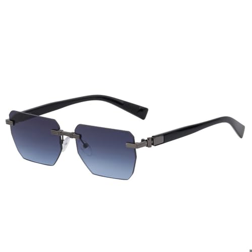 Lunettes de soleil sans cadre jaunes de luxe vintage pour homme moderne