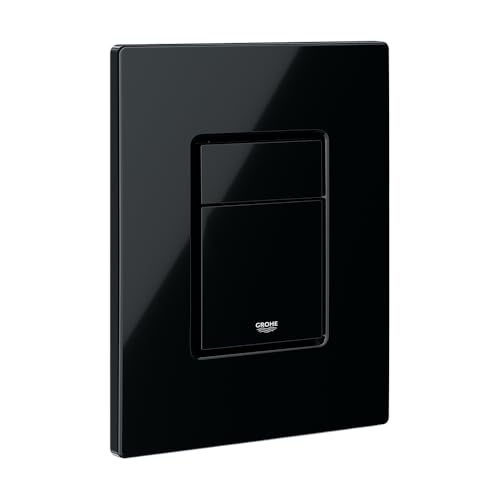 Image of Grohe Skate Cosmopolitan Flush Plate | Glossy Black Finish | Compatible With Grohe Cistern Tank | Dual Flush Button | Sophisticated Style With Highest Performance | 10 Year Warranty | 38732KV0