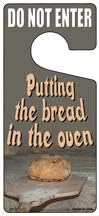 SMART BLONDE Putting The Bread in The Oven Novelty Metal Door Hanger DH-071