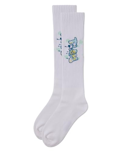 MeMoi Girls Ribbed Stretch Cotton Graffiti Play Knee Sock3