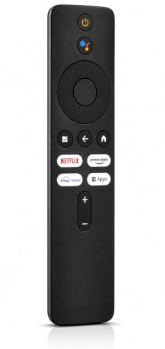 Image of Xiaomi TV Remote Compatible with All Xiaomi Smart LED Android 4K UHD TV Models, Bluetooth Voice Replacement Remote Control with Netflix Prime Video Apps Hotkeys, Black, LED 654 VC