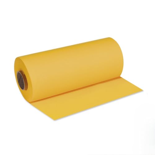 DeinPack 1 rouleau de chemin de table Airlaid jaune - 40 cm x 24 m - Qualité HORECA - Perforation tous les 120 cm - Chemin de table jetable de qualité supérieure -...