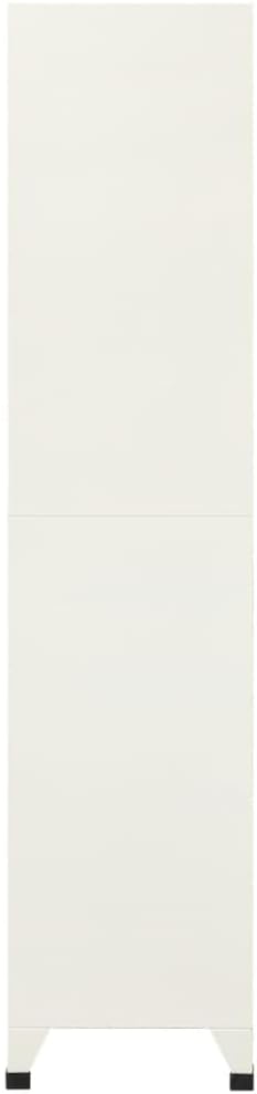 Steel Cabinet Locker with 18 Compartment Doors and Cam Locks for Secure Storage in Grey and Blue Finish