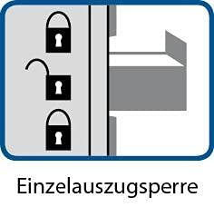 Banco da lavoro combinato grigio/blu 1500 x 700 x 40 mm, 5 cassetti 410.428