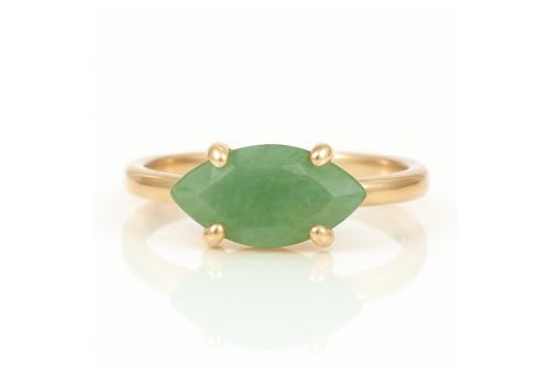 Bague aventurine verte personnalisable en or rose, cadeau idéal femme