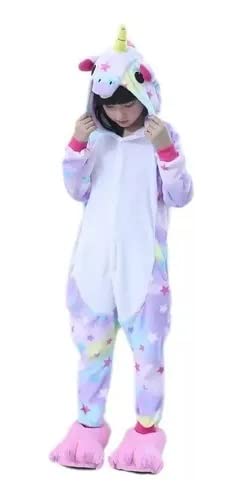 Pijama Infantil Unicórnio Macacão - (12, Lilás/Rosa)
