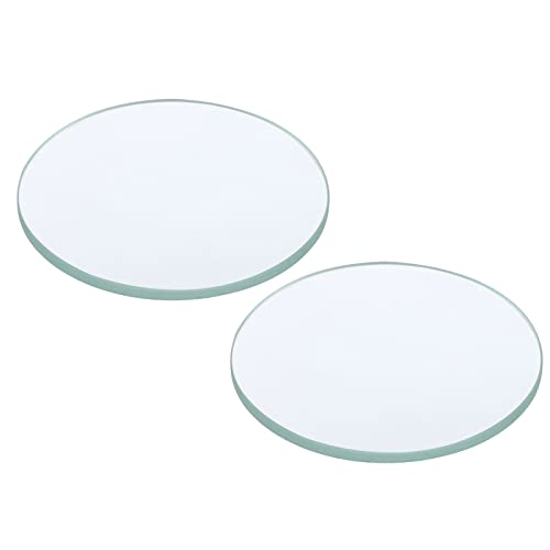 Image of PATIKIL 12 inch (300mm) Focal Length Flat Convex Lens, 2 Pack 50mm Diameter 4mm Height Glass Optically Polished Round Edges Lens for Physics Experiment, Clear