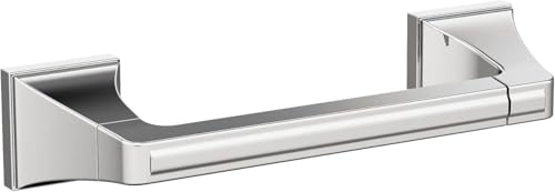 Image of Amerock Mulholland 8-13 /16 inch Chrome Pivoting Double Post Toilet Paper Holder