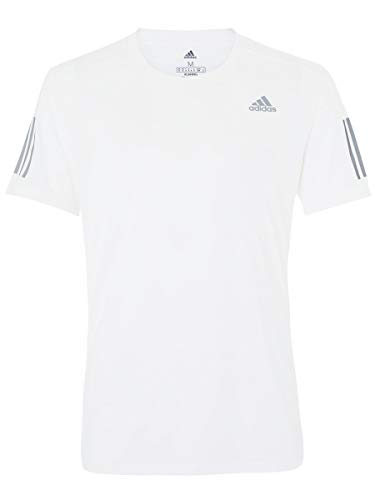 adidas mens Own The Run Tee White/Reflective Silver Large