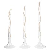Ciieeo 3pcs Glass Candle Oil Lamp Taper Candle Holder Romantic Decor Wedding Candle Votive Candle Holder Vintage Oil Lamp Glass Votive Candles Party Decor Clear Kerosene Lamp Bottle Lamp