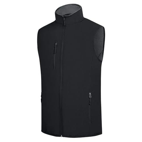 Men's Fleece-Lined Softshell Vest for Outdoor Activities