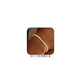 Yoosteel May Birthstone Bracelet for Women - Dainty Emerald Green Birthstone 14K-Gold-Plated Elastic Bead Bracelets Trendy Jewelry Gifts Christmas Stocking Stuffer for Women