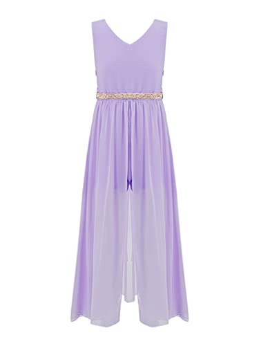 Sholeno Kids Girls Sleeveless V Neck Party Jumpsuit Dress Chiffon Wedding Proms Dance Dresses2