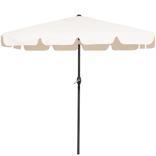 SPRINGOS Parasol de jardin rectangulaire, ecru, 196 x 122 x 220cm