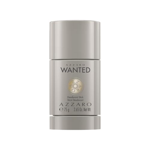 Azzaro Wanted, Desodorante Sólido Antitranspirante en Barra de Alta Protección para Hombre, Suavemente perfumado, 75 ml