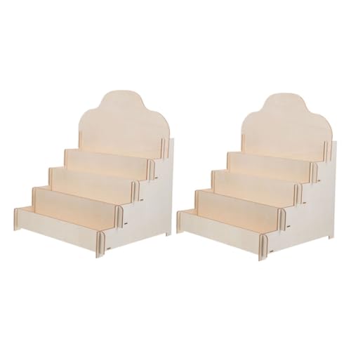 Unomor Elegant 2-pack Wooden Greeting Card Display Rack Stand for Display Retail Stand Postcard Holder
