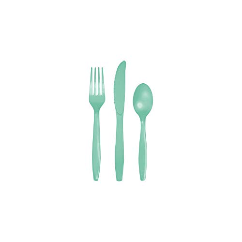 Club Pack of 216 Mint Green Assorted Premium Party Cutlery Sets