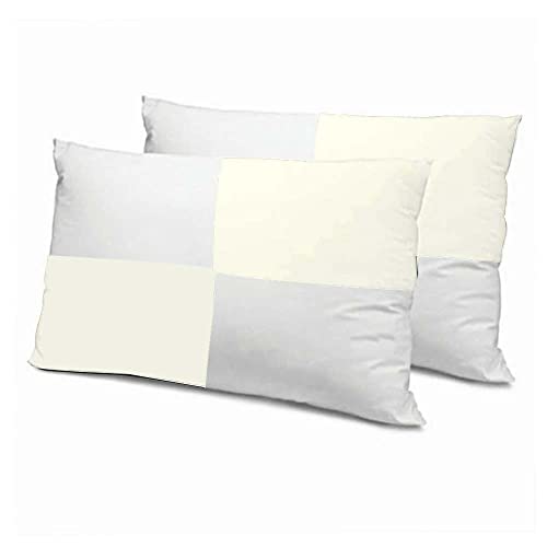 Image of Adjustable Hollow Fibre Sleeping Pillow Dream Fibre Pillow Bed Pillow Pillows for Sleeping Luxurious 2 Piece Microfiber Pillow Extra Soft Hotel Quality Pillow Ivory and White16x24