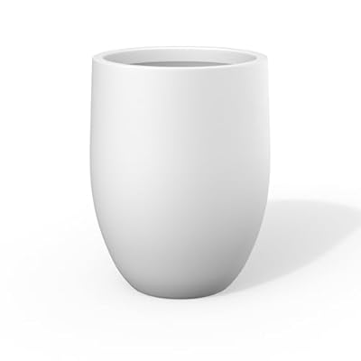 Kante Tall Concrete Planter, 21.7-Inch Height White Large Indoor Outdoor Plant Pot with Drainage Hole for Patio Garden Home, Modern Decor for Flowers and Tree