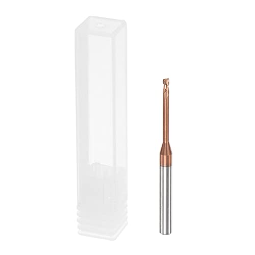 Image of uxcell Square Nose End Mill, 2mm Solid Carbide AlTiSin Coated Long Reach CNC Router Bits 2 Flutes Milling Cutter with Extended Neck, 20mm Cutting Length 4mm Shank