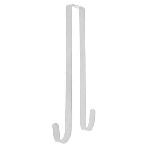 Norgail Double Side Wreath Hanger Over The Door Hook for Clothing, Towels, Wreaths, Bags Organization, Parties or Holiday Decoration - Premium Sturdy Metal White 15 Inches Cover