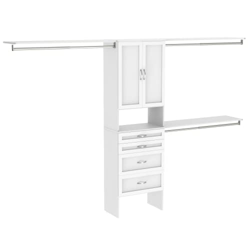 ClosetMaid SuiteSymphony Closet Organizer with Shelves, 2 Doors, 4 Drawers, 25-Inch-Pure White