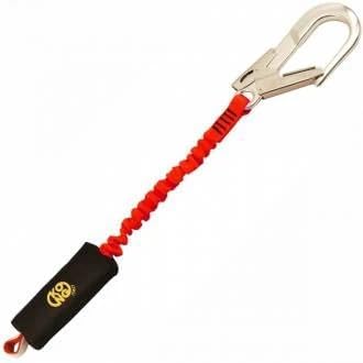 Elastic Fall Arrester with Energy Absorber, EAW I Set QUEEDY Safety Lanyard with Shock Reduction and Polyamide Webbing, Single Elastic Sling with Queedy Connector, EN 355 Certified, Made in Italy